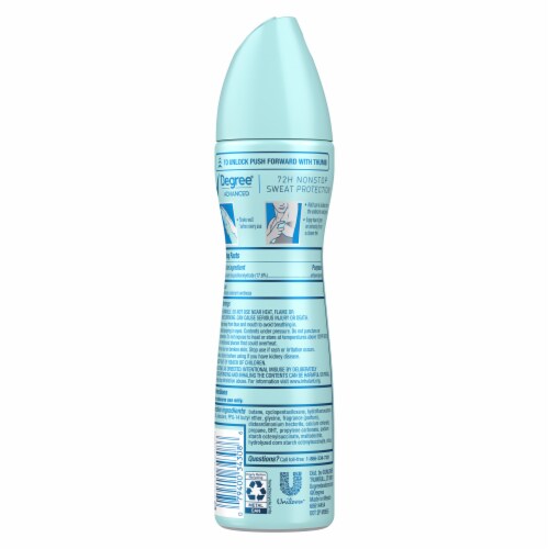 Degree Advanced Antiperspirant Deodorant Dry Spray Shower Clean Perspective: right