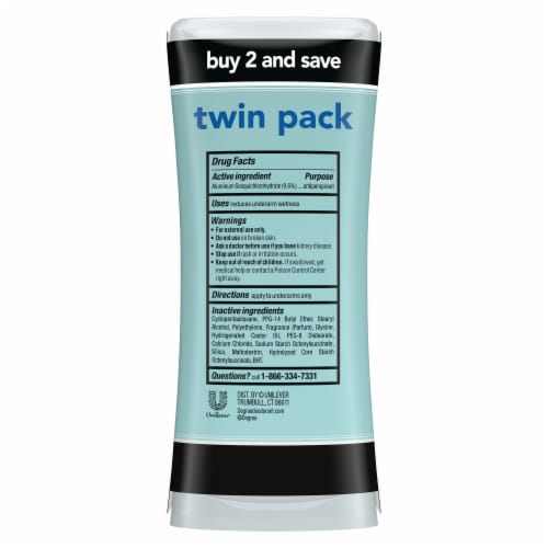 Degree UltraClear Pure Clean Antiperspirant Deodorant Perspective: right