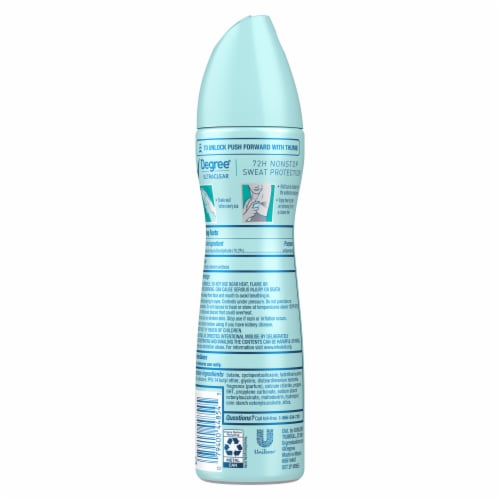 Degree UltraClear Women's Antiperspirant Deodorant Spray Pure Rain Perspective: right