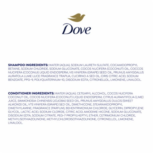 Dove Coconut & Hydration Shampoo and Conditioner Perspective: right