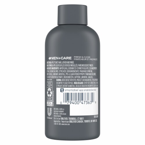 Dove Men+Care Fortifying Fresh and Clean with Caffeine 2 in 1 Shampoo and Conditioner Perspective: right