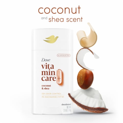 Dove VitaminCare+ Aluminum Free Deodorant Stick Coconut & Shea Breathable Deodorant for Women Perspective: right
