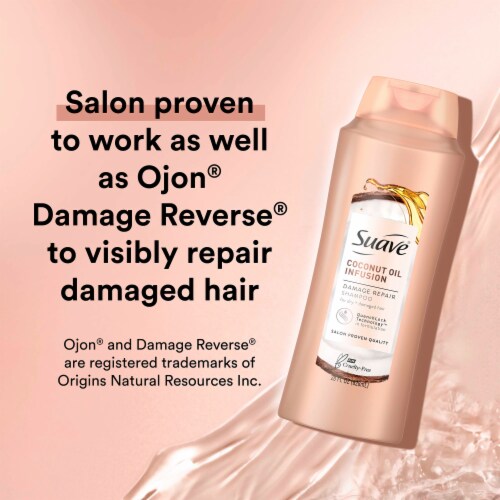 Suave® Professionals Coconut Oil Infusion Damage Repair Shampoo for Damaged Hair Perspective: right