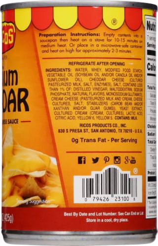 Ricos® Premium Aged Cheddar Cheese Sauce Perspective: right