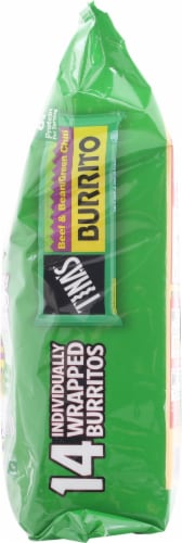 Tina's Beef & Bean Green Chili Burritos Perspective: right