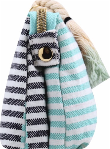 Sophia Joy Two Tone Stripe Purse Makeup Bag Perspective: right