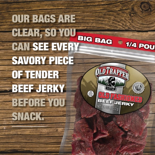 Old Trapper Old Fashioned Beef Jerky Perspective: right