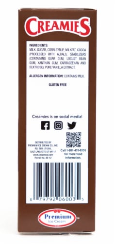 Creamies Reduced Fat Chocolate Ice Cream Bars Perspective: right