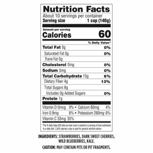 Wyman's® Cherry Berry & Kale Mix Frozen Fruit Perspective: right