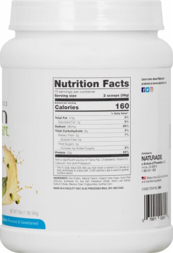 Naturade Pea Protein Vanilla Vegan Shake Perspective: right