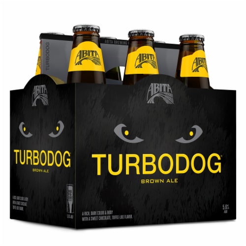 Abita Turbodog Brown Ale Craft Beer Bottles Perspective: right