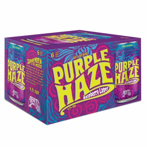 Abita® Brewing Purple Haze Raspberry Lager Cans Perspective: right