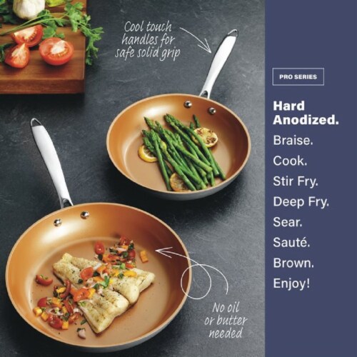 Gotham Steel Pro Hard Anodized Cookware Set Perspective: right