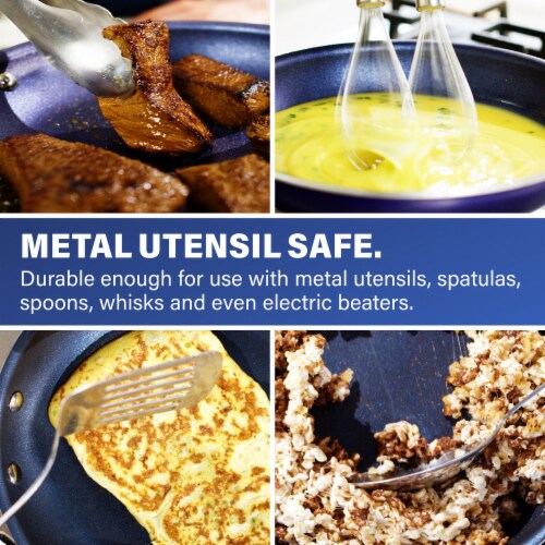 Granitestone Diamond™ Blue Non-Stick Aluminum Fry Pan with Lid Perspective: right