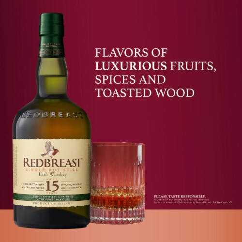 Redbreast Aged 15 Years Single Pot Still Irish Whiskey Perspective: right