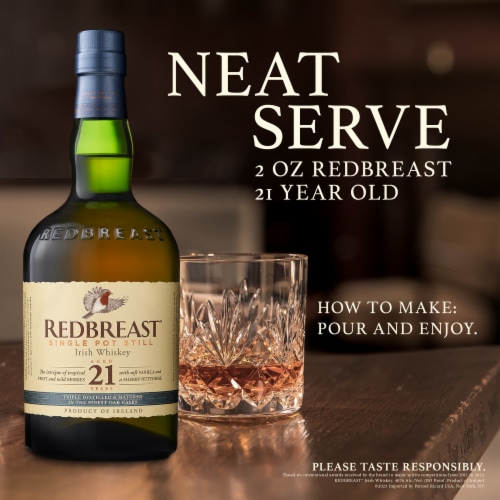 Redbreast Aged 21 Years Single Pot Still Irish Whiskey Perspective: right