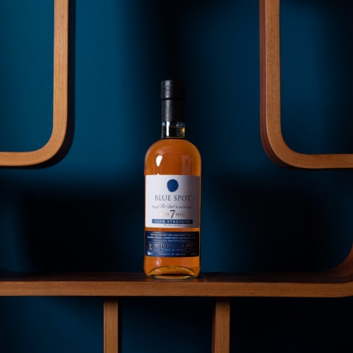 Blue Spot Aged 7 Years Cask Strength Single Pot Still Irish Whiskey Perspective: right