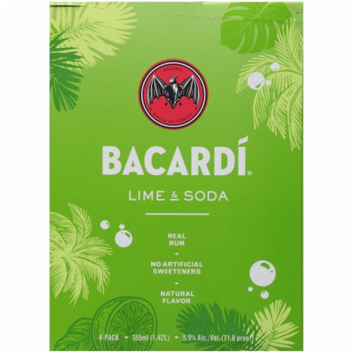 Bacardi Lime Soda Ready to Drink Cocktail Perspective: right