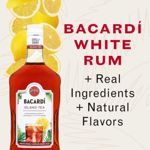 Bacardi Premium Island Tea Rum Ready to Drink Cocktail Single Bottle Perspective: right