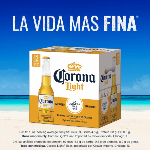 Corona Light Mexican Lager Light Beer Perspective: right