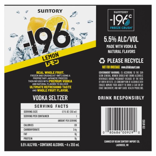 -196 Lemon Vodka Seltzer Perspective: right