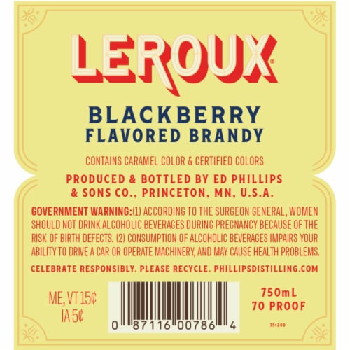 Leroux Polish Style Blackberry Grape Brandy Perspective: right