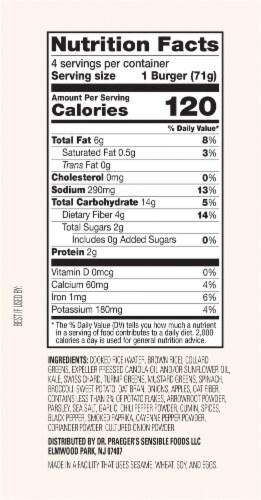 Dr. Praeger's® Gluten Free Super Greens Veggie Burgers Perspective: right