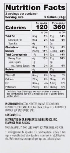 Dr. Praeger's Gluten Free Broccoli Cakes 6 Count Perspective: right