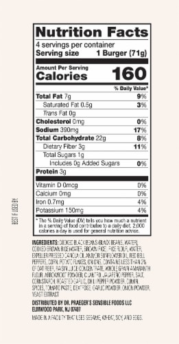 Dr. Praeger's® Crunchy Black Bean Burrito Veggie Burger Perspective: right
