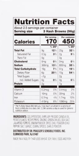 Dr. Praeger's Gluten Free Southwest Hash Brown Patties Perspective: right