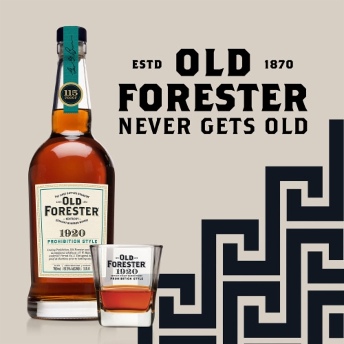 Old Forester 1920 Prohibition Style Kentucky Straight Bourbon Whisky Perspective: right