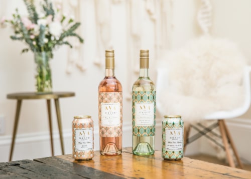 Ava Grace Wineyards Rose Wine Perspective: right