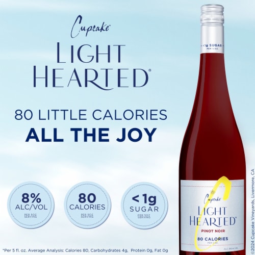 Cupcake Lighthearted Pinot Noir California Red Wine Perspective: right