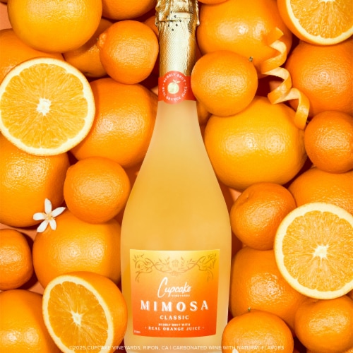 Cupcake Vineyards Classic Mimosa Blend Spain Orange Wine Based Cocktail Perspective: right