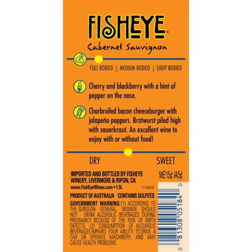 Fish Eye Cabernet Sauvignon Australia Red Wine Perspective: right