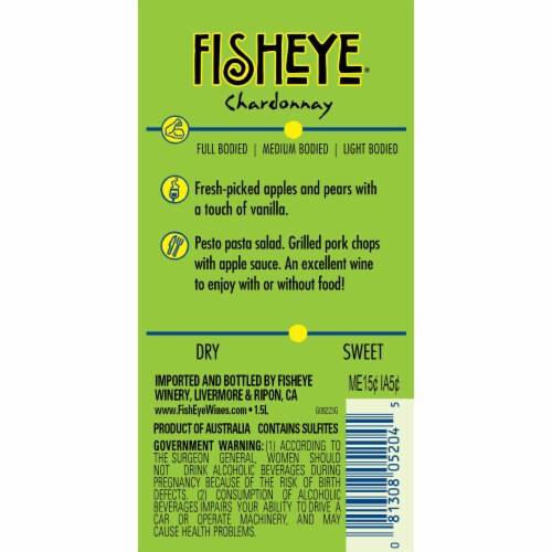 Fish Eye Chardonnay Australia White Wine Perspective: right