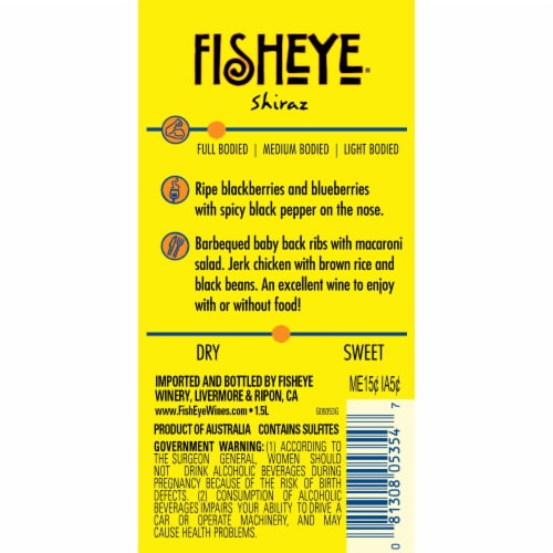Fish Eye Shiraz Australia Red Wine Perspective: right