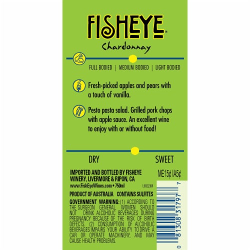 Fish Eye Chardonnay Australia White Wine Perspective: right