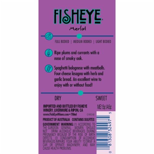 Fish Eye Merlot Australia Red Wine Perspective: right
