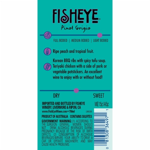 Fish Eye Pinot Grigio Australia White Wine Perspective: right