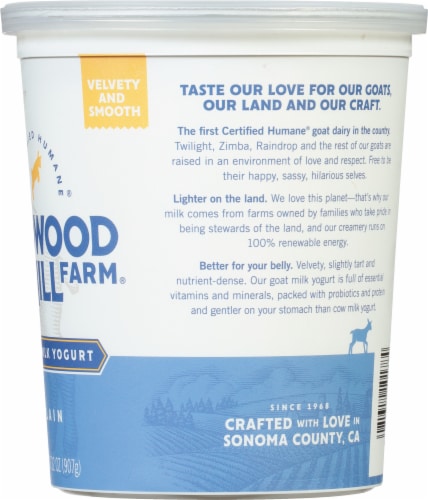 Redwood Hill Farm Plain Goat Milk Yogurt Cup Perspective: right