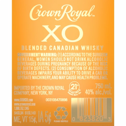 Crown Royal Whisky - Canadian XO Perspective: right