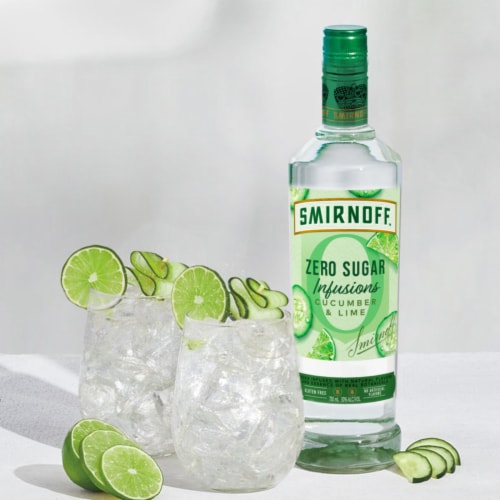 Smirnoff Zero Sugar Infusions Cucumber & Lime Vodka Perspective: right
