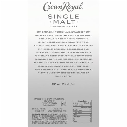 Crown Royal Whisky - Canadian Single Malt Perspective: right