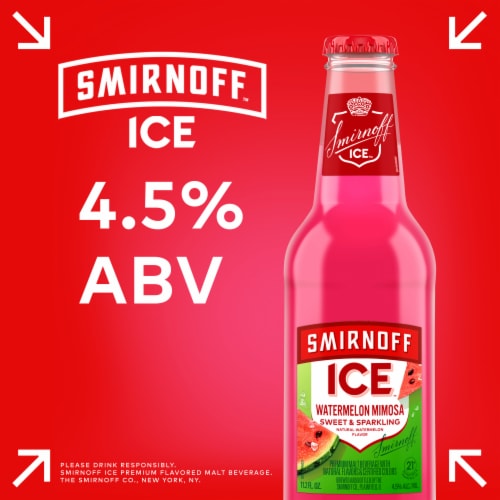 Smirnoff Ice Watermelon Mimosa Flavored Hard Beverage Perspective: right