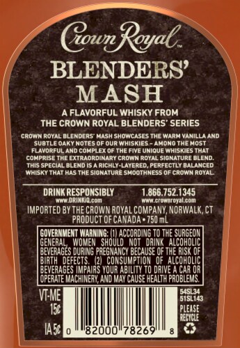 Crown Royal Blenders' Mash Blended Canadian Whisky Perspective: right
