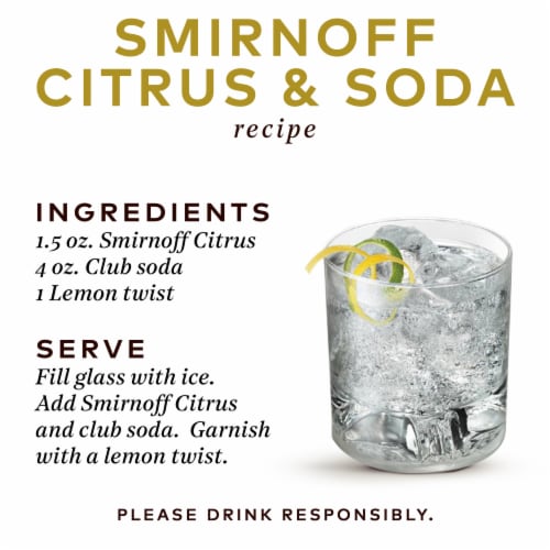 Smirnoff Citrus (Vodka Infused With Natural Flavors) Perspective: right