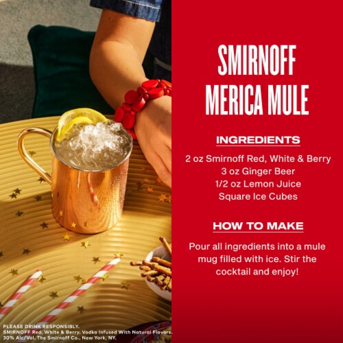 Smirnoff Vodka Red White and Berry Perspective: right