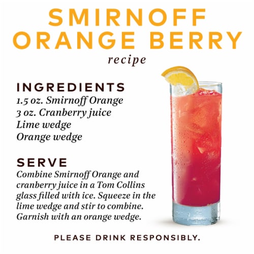 Smirnoff Orange (Vodka Infused With Natural Flavors) Perspective: right