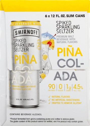 Smirnoff Pina Colada Spiked Sparkling Seltzer Perspective: right